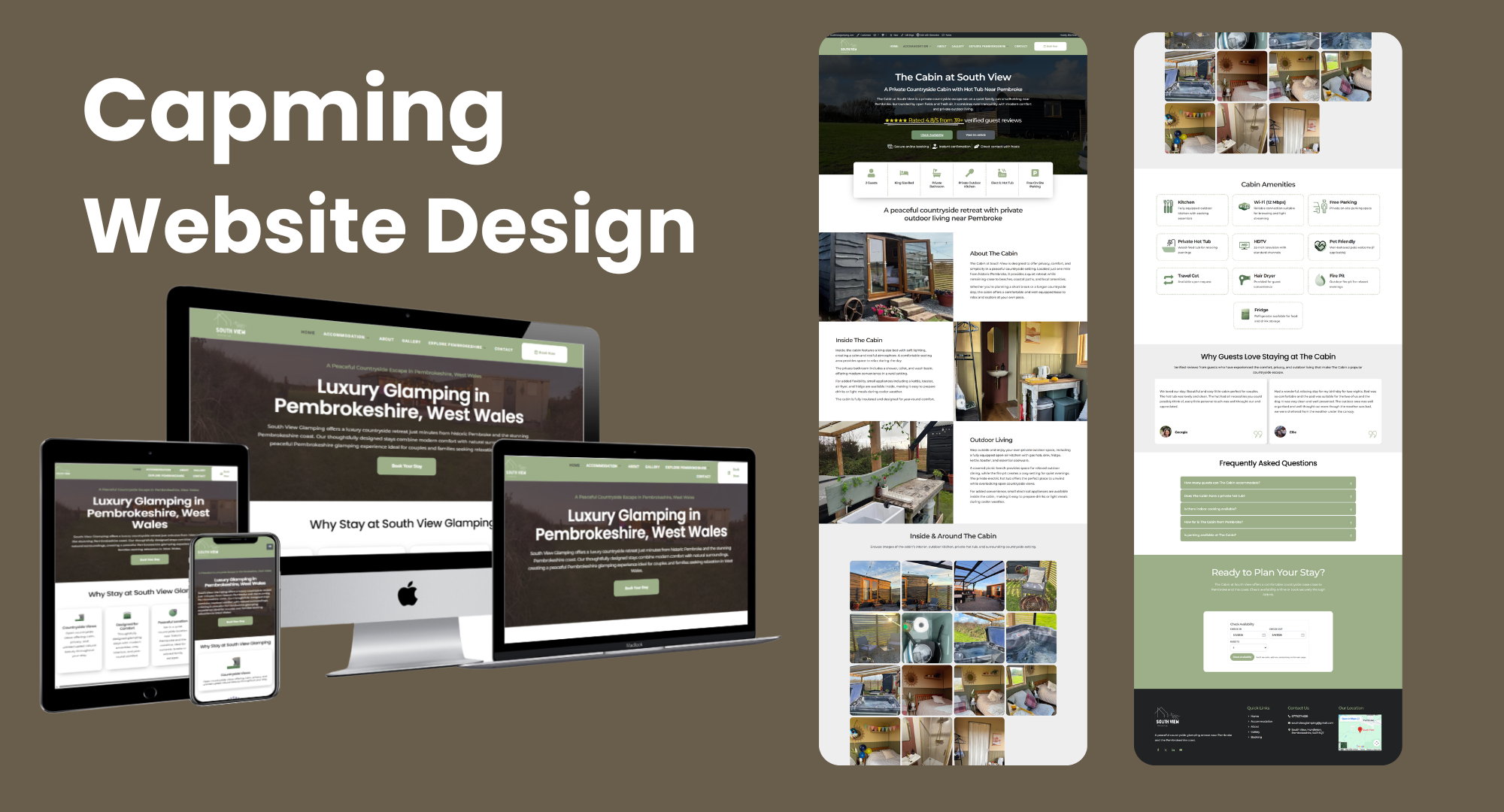 SouthView Glamping website design